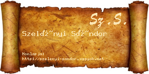Szelényi Sándor névjegykártya