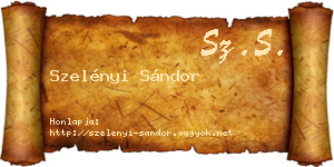 Szelényi Sándor névjegykártya