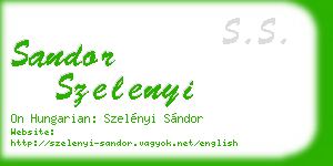sandor szelenyi business card