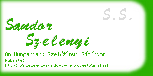 sandor szelenyi business card